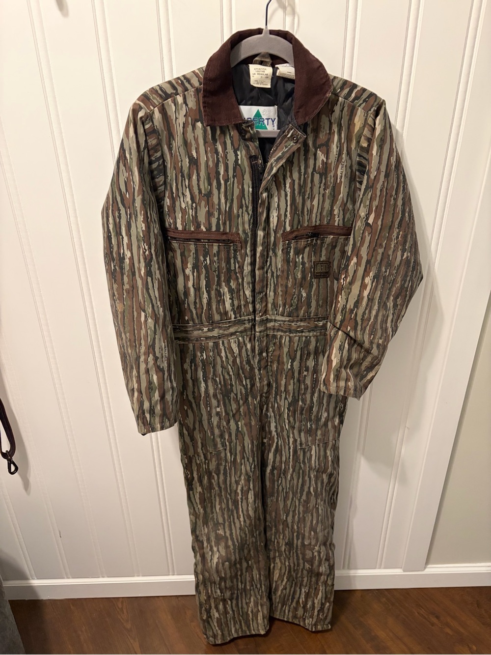 Vtg 90s Liberty Camo Coveralls Youth 16 Regular Made in USA Realtree Hunting